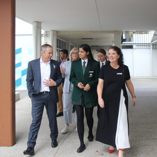 School Captain gives the Premier of WA a tour of the school.