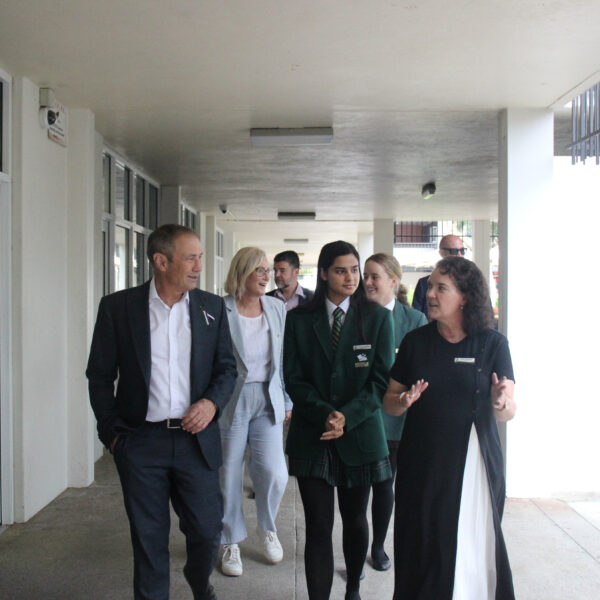 School Captain gives the Premier of WA a tour of the school.